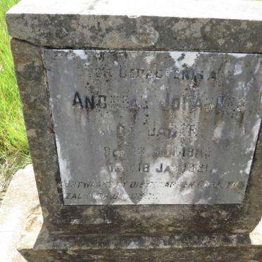 JAGER Andreas Johannes, de 1899-1921