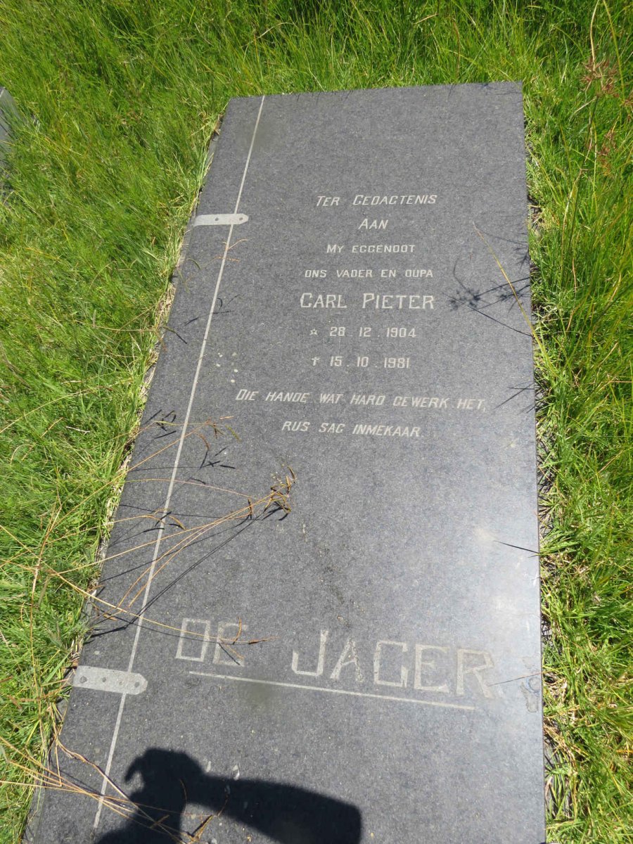 JAGER Carl Pieter, de 1904-1981