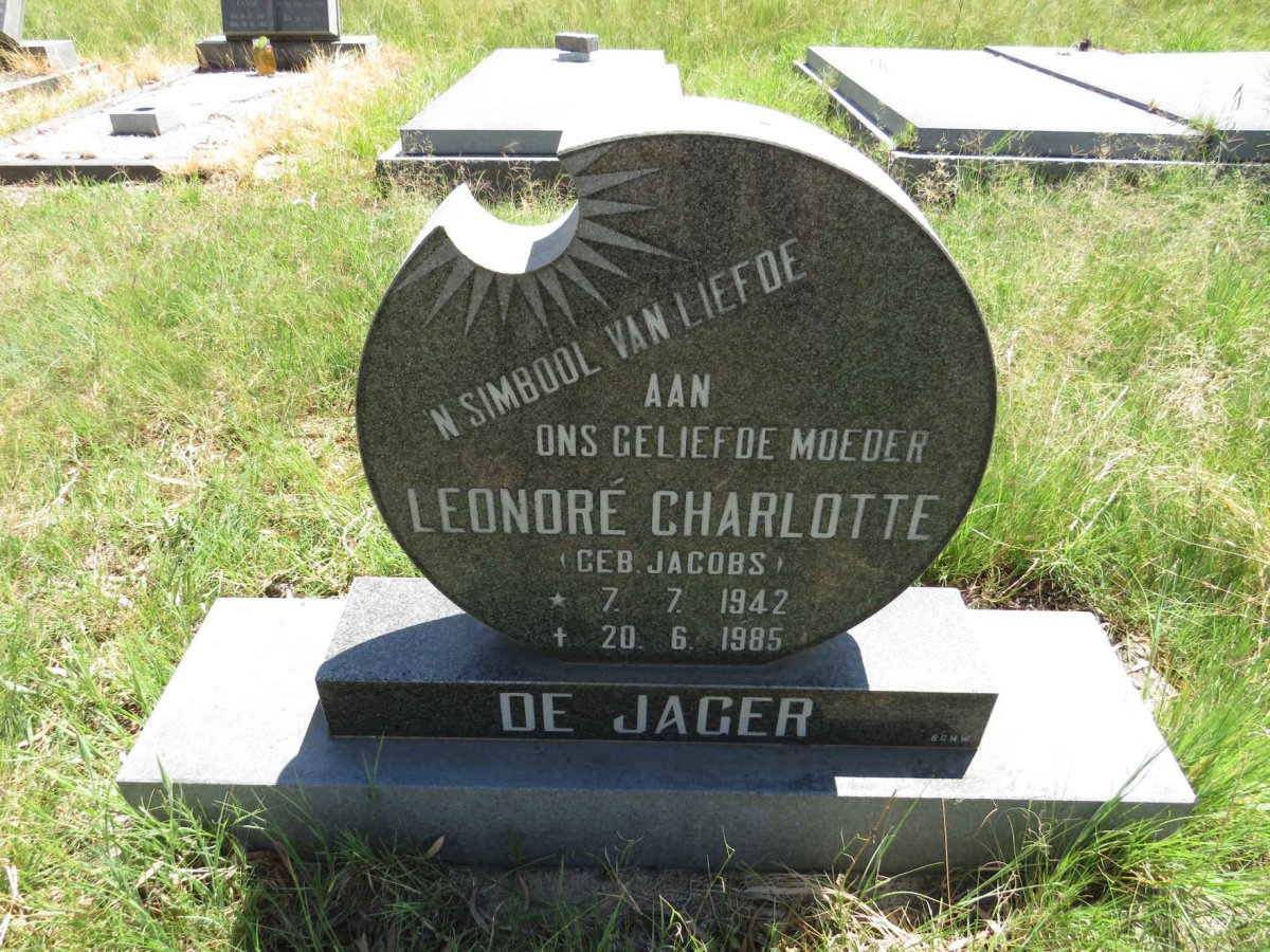 JAGER Leonore Charlotte, de nee JACOBS 1942-1985