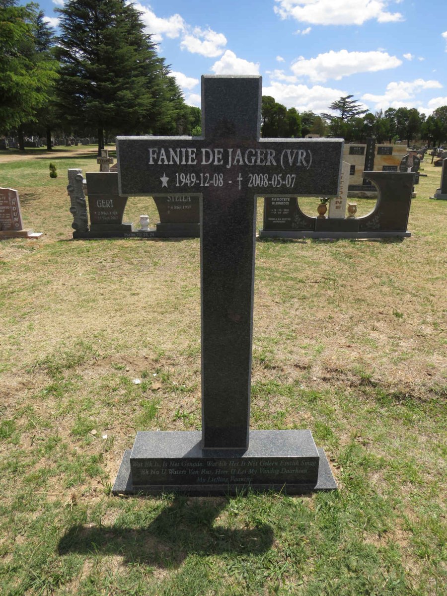 JAGER Fanie, de 1949-2008