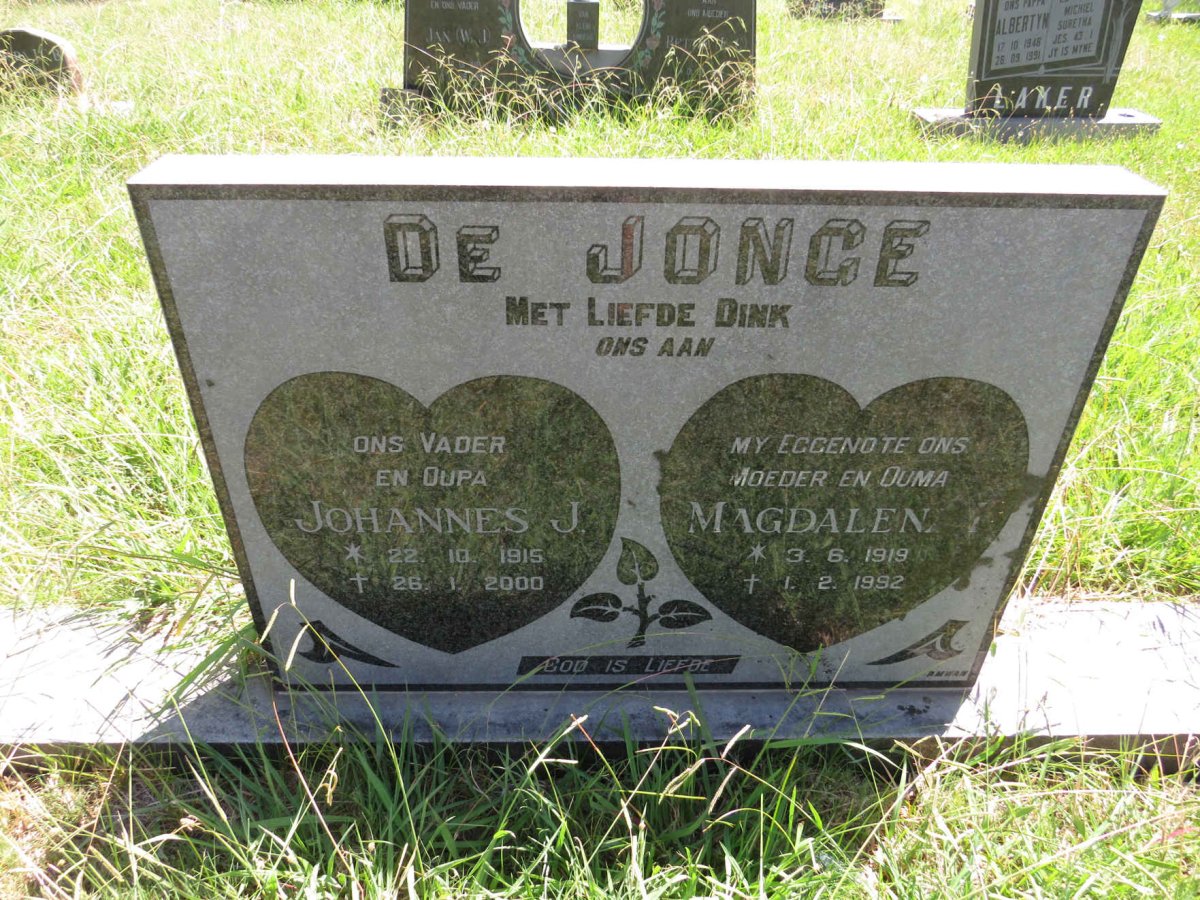 JONGE Johannes J., de 1915-2000 & Magdalena 1919-1992