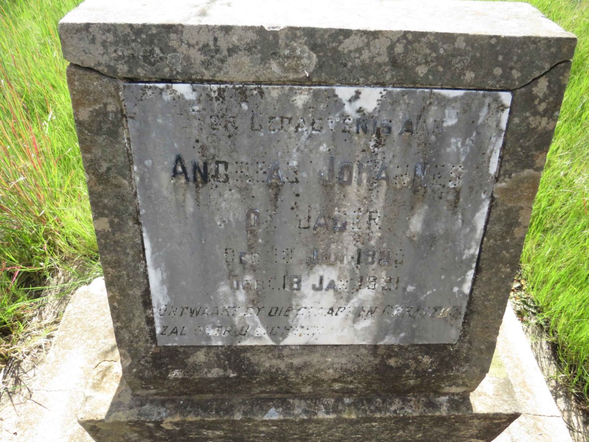 JAGER Andreas Johannes, de 1899-1921