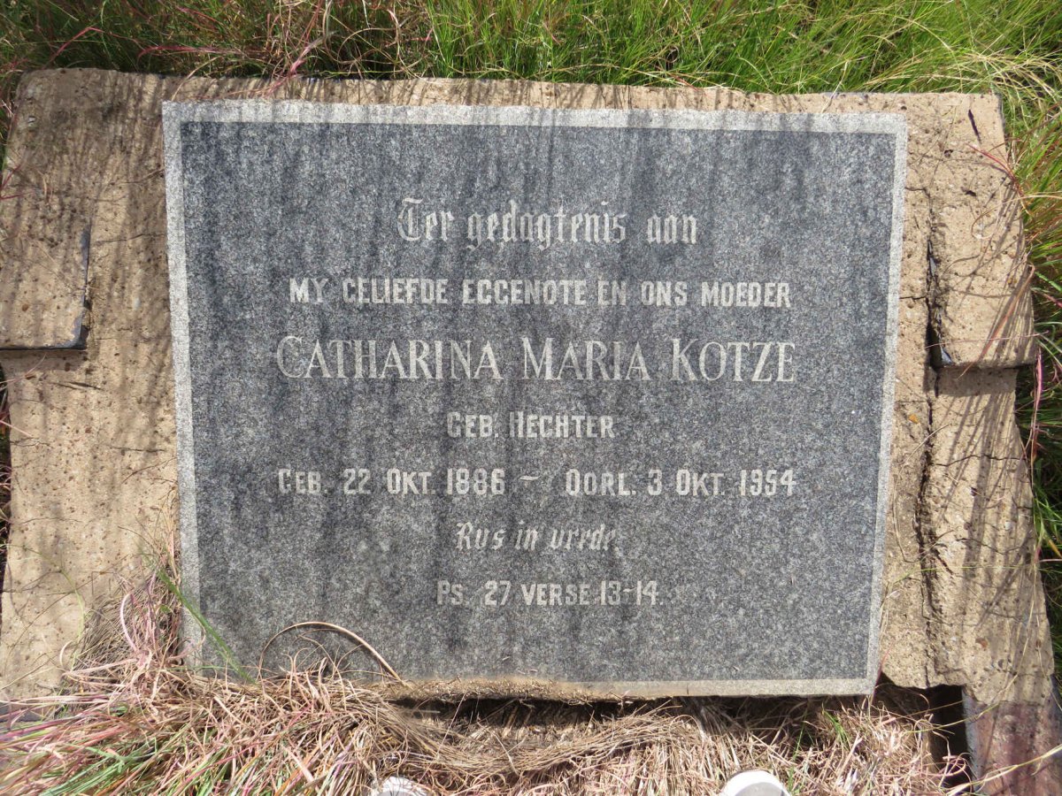 KOTZE Catharina Maria nee HECHTER 1886-1954