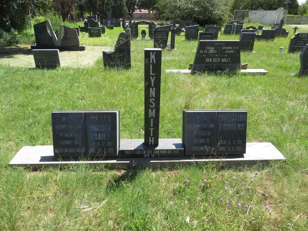 KLYNSMITH Pieter Rudolf Daniel 1912-1991 & Christina Lourens 1912-1992 