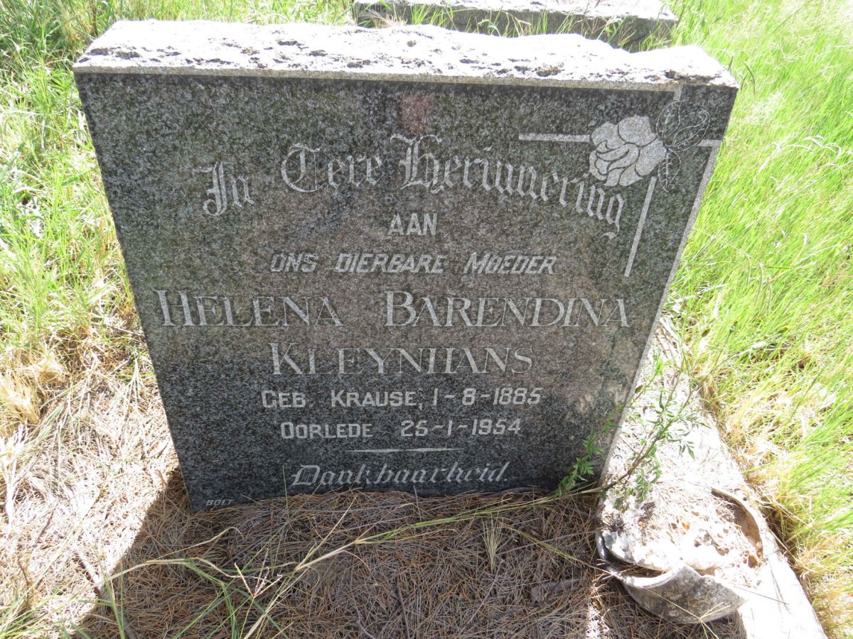 KLEYNHANS Helena Barendina nee KRAUSE 1885-1954