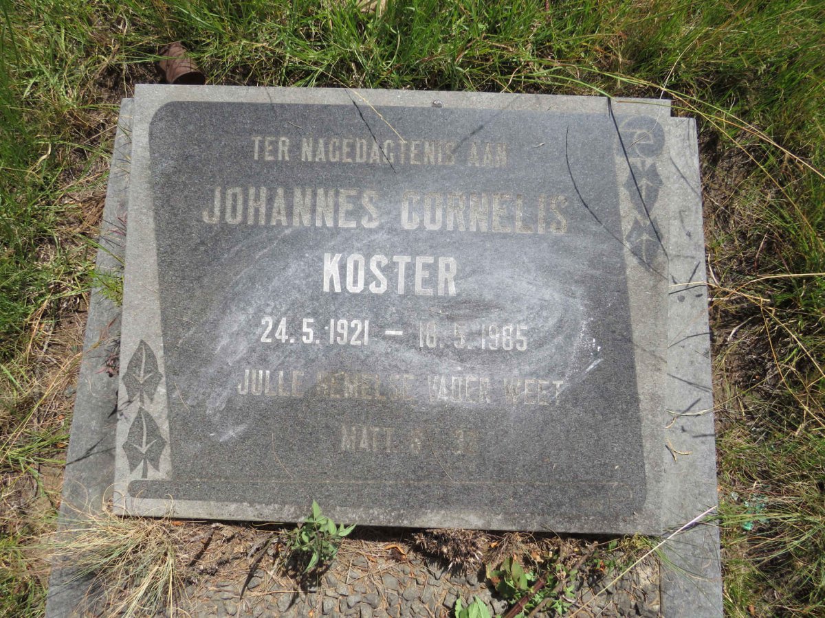 KOSTER Johannes Cornelis 1921-1985