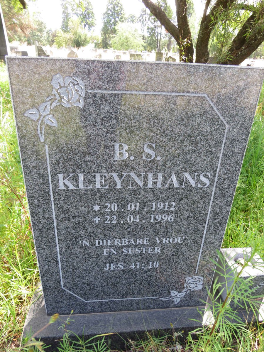 KLEYNHANS B.S. 1912-1996
