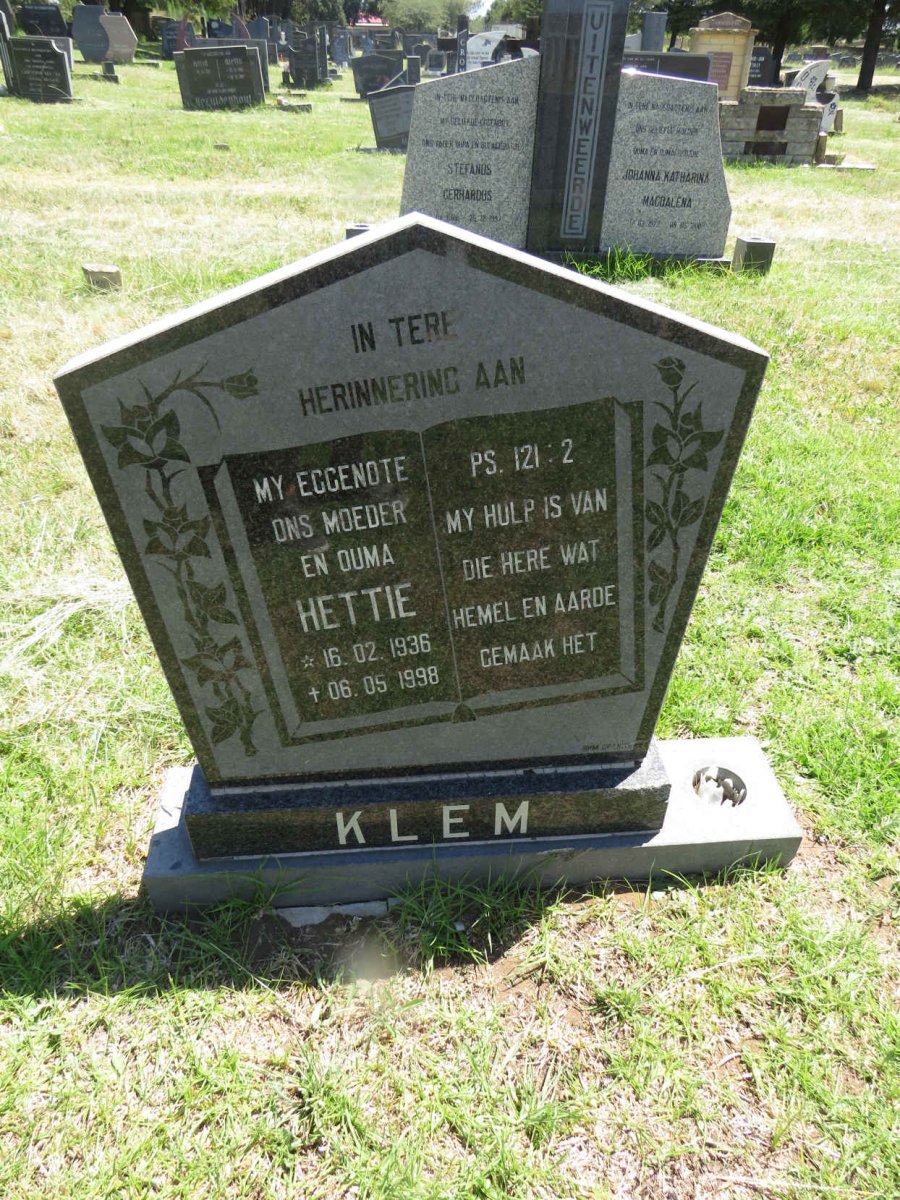 KLEM Hettie 1936-1998