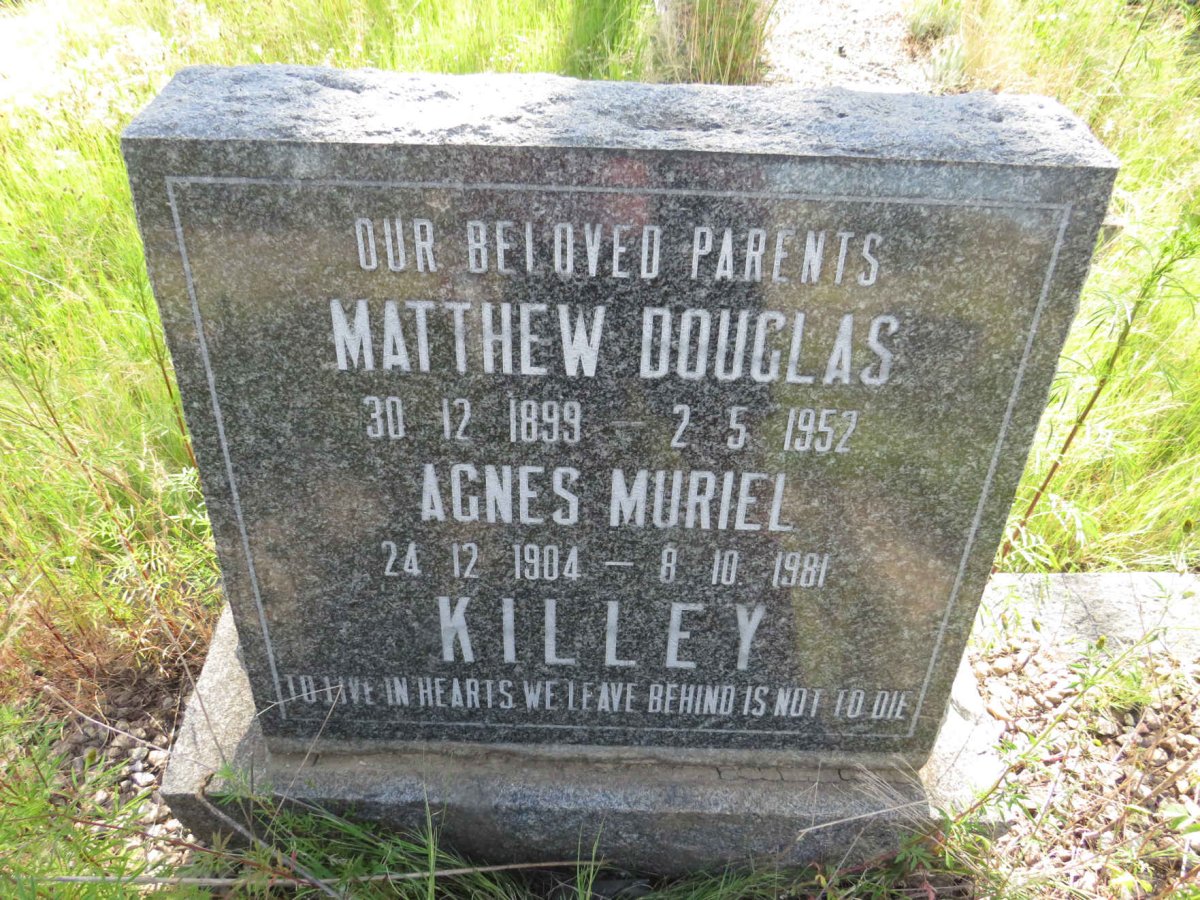 KILLEY Matthew Douglas 1899-1952 & Agnes Muriel 1904-1981
