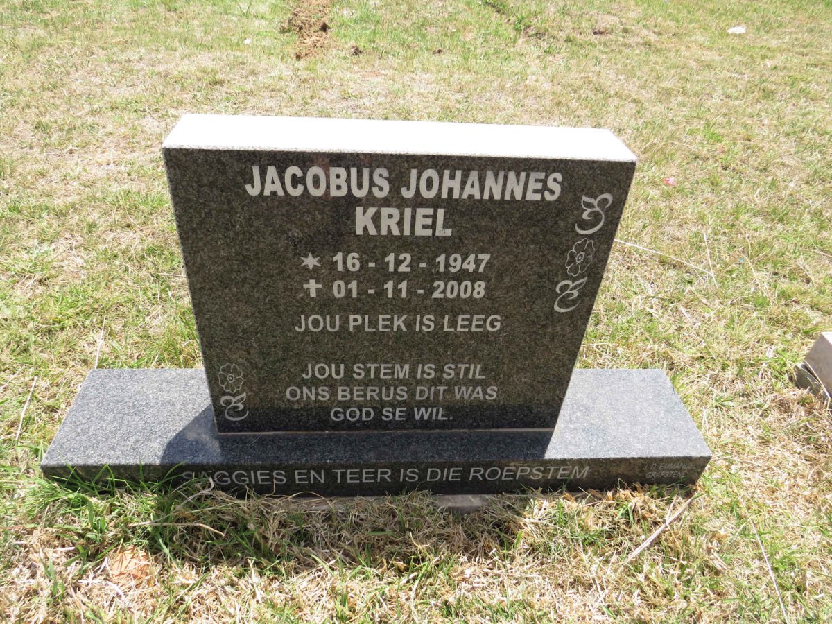 KRIEL Jacobus Johannes 1947-2008 