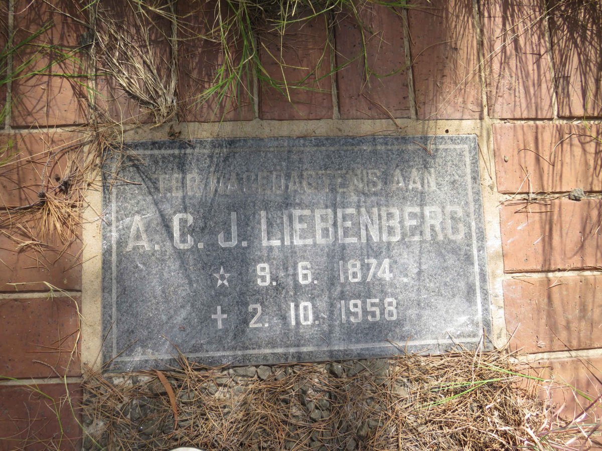 LIEBENBERG A.C.J. 1874-1958