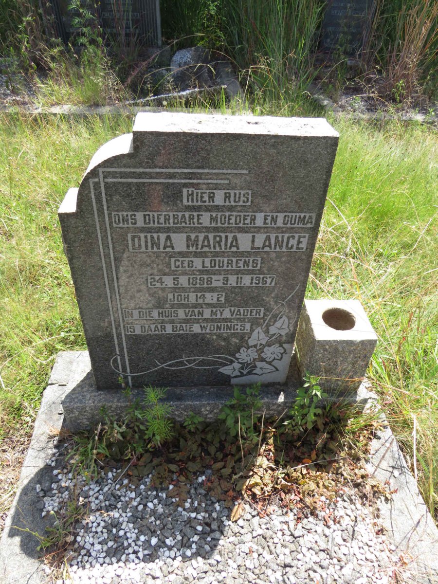 LANGE Dina Maria nee LOURENS 1898-1967