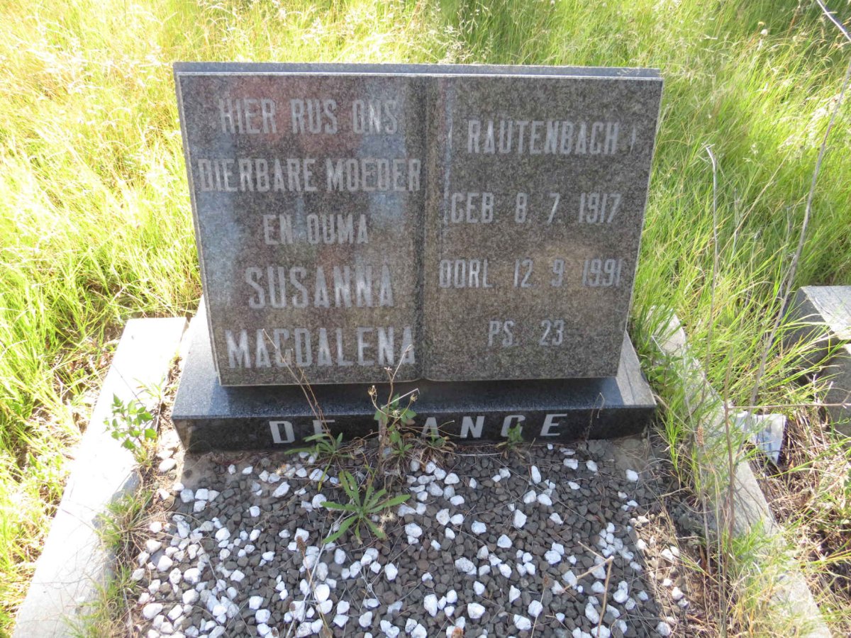 LANGE Susanna Magdalena, de nee RAUTENBACH 1917-1991