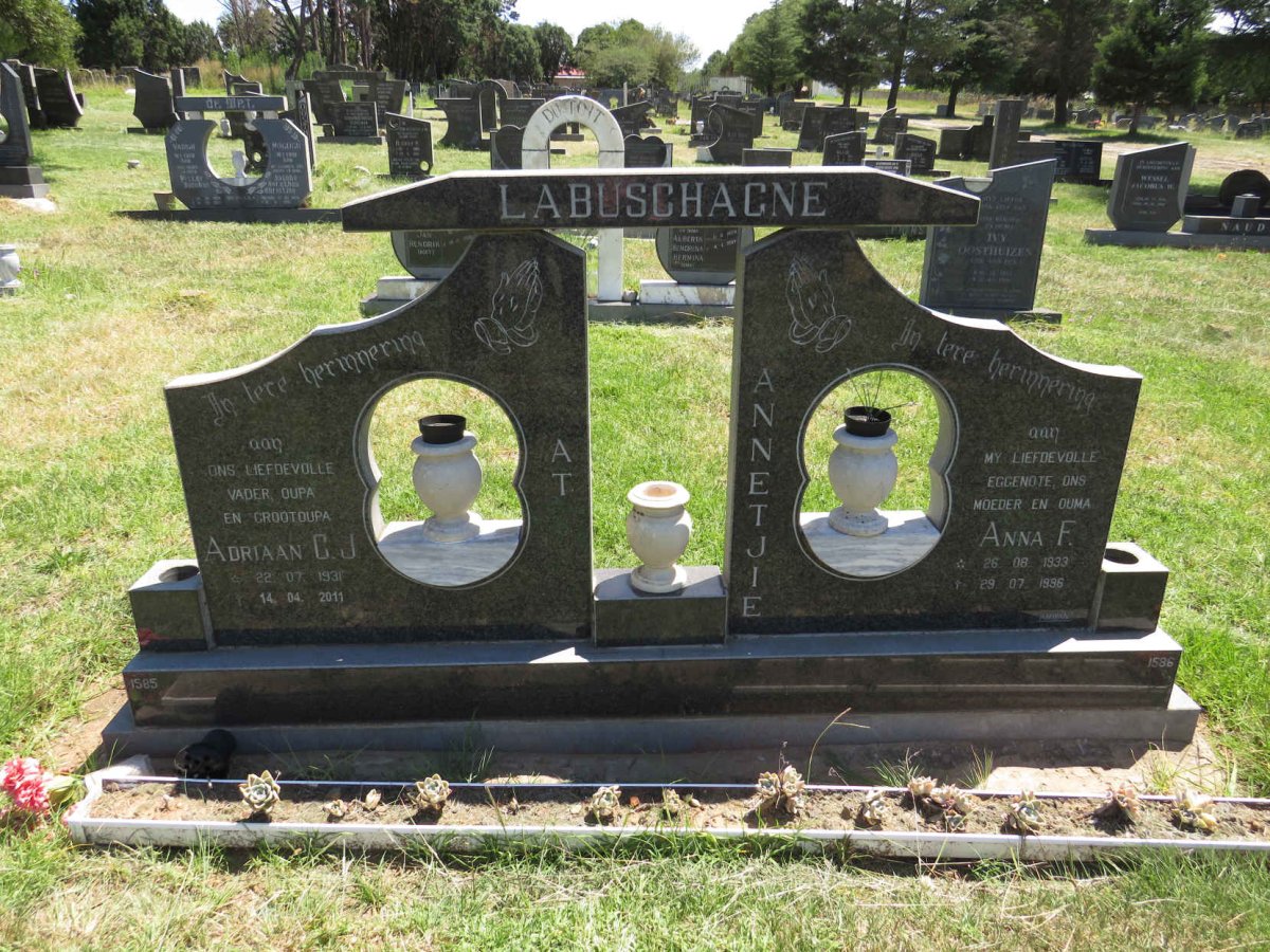 LABUSCHAGNE Adriaan C.J. 1931-2011 & Anna F. 1933-1996