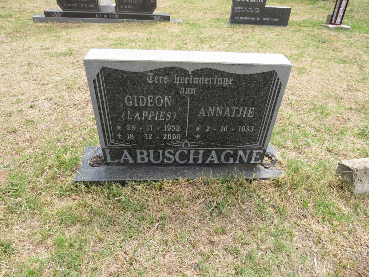 LABUSCHAGNE Gideon 1932-2000 & Annatjie 1933-