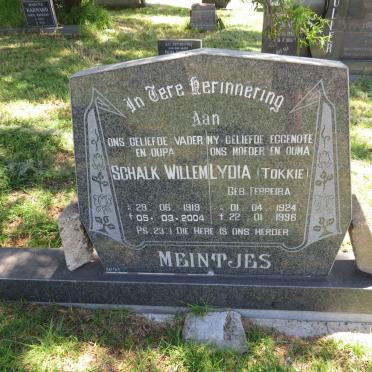 MEINTJES Schalk Willem 1919-2004 & Lydia FERREIRA 1924-1996