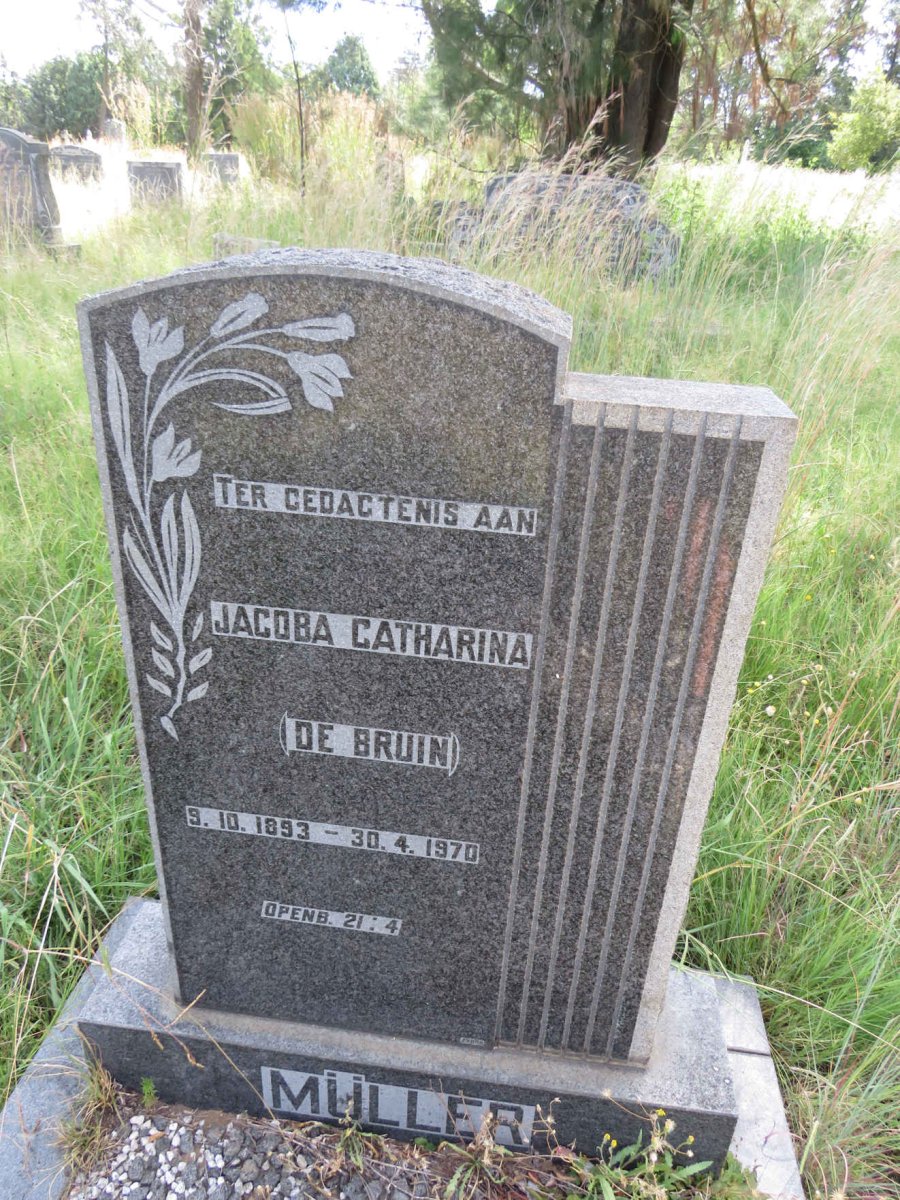 MULLER Jacoba Catharina nee DE BRUIN 1893-1970