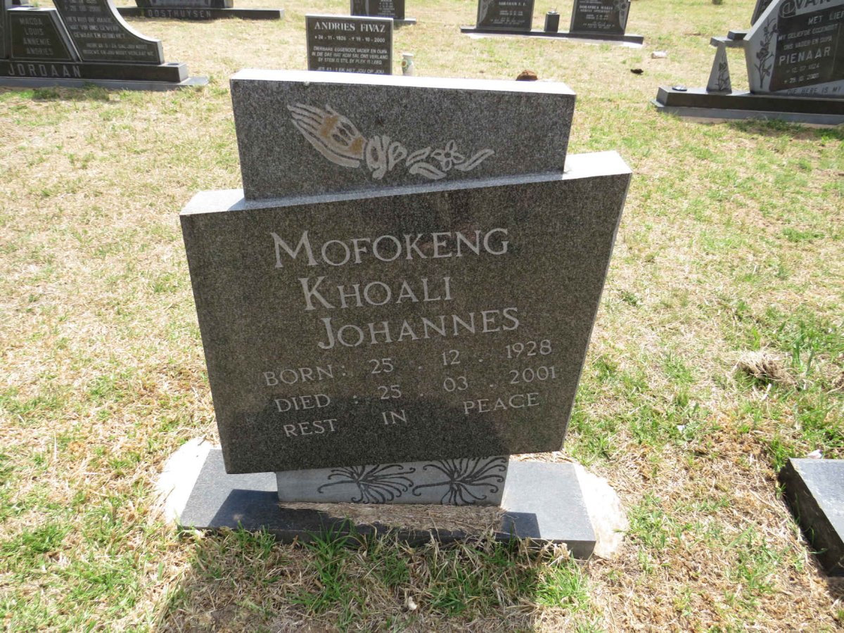 MOFOKENG Khoali Johannes 1928-2001