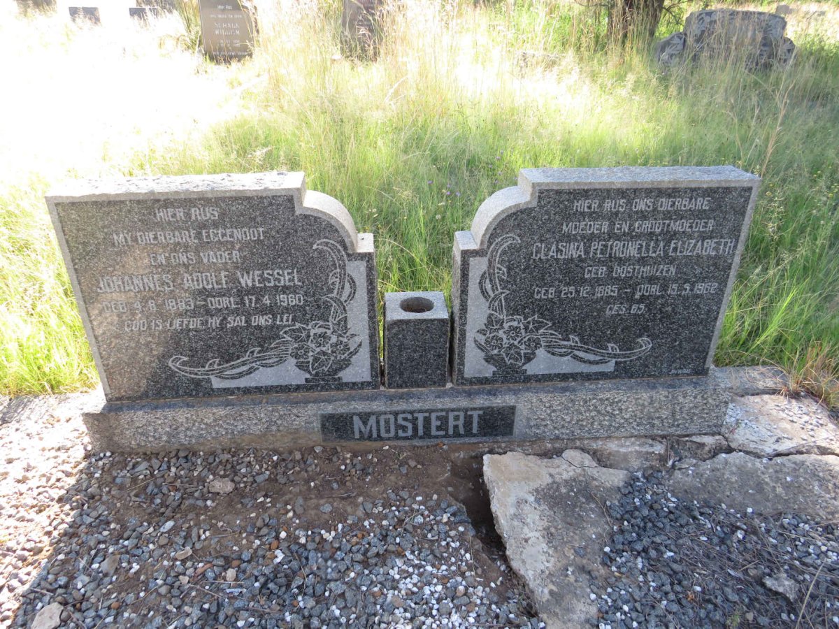 MOSTERT Johannes Adolf 1883-1960 & Clasina Petronella Elizabeth OOSTHUIZEN 1885-1962