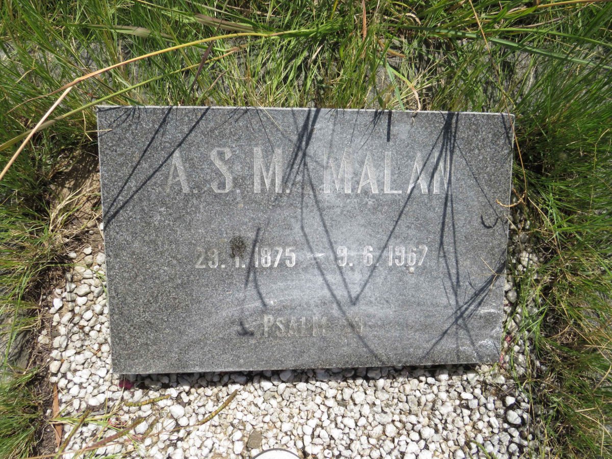 MALAN A.S.M. 1875-1967