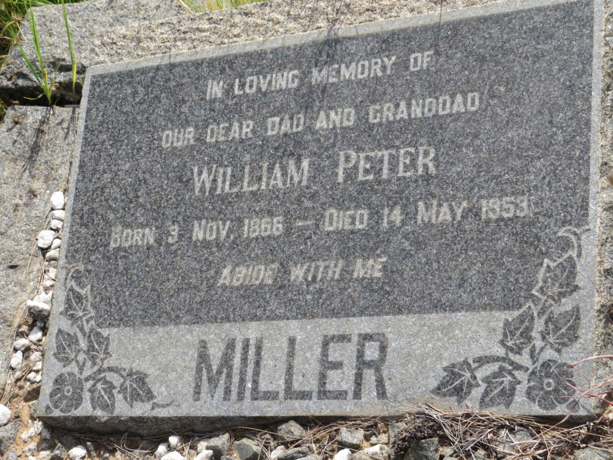 MILLER William Peter 1866-1953