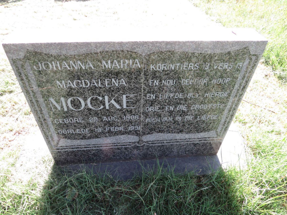 MOCKE Johanna Maria Magdalena 1906-1991