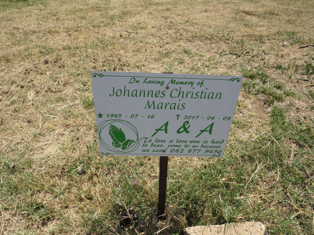 MARAIS Johannes Christian 1945-2017