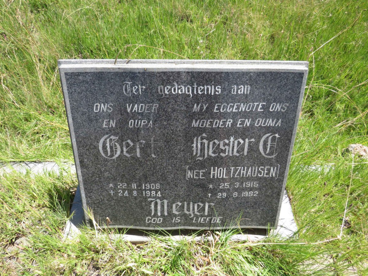 MEYER Gert 1908-1984 & Hester C. HOLTZHAUSEN 1915-1992