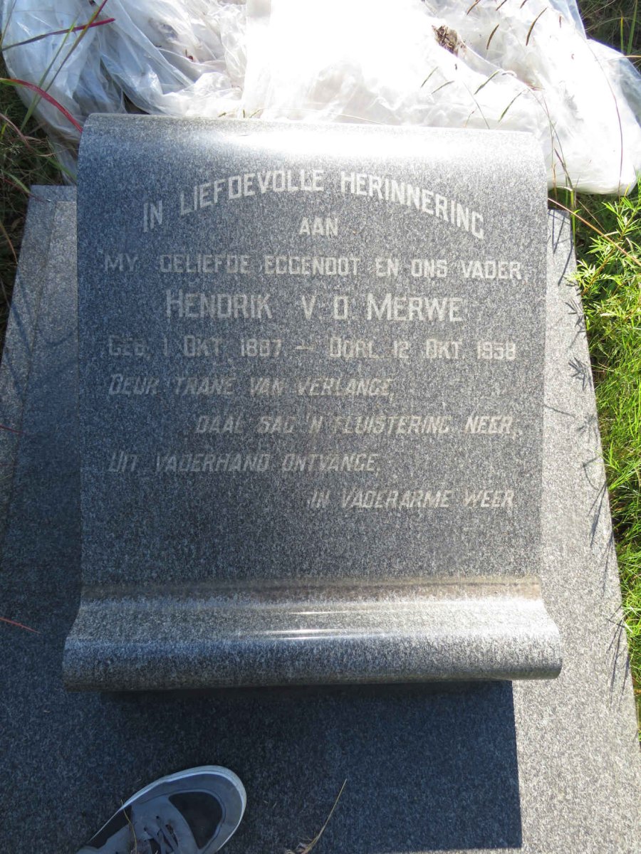 MERWE Hendrik, v.d. 1887-1958