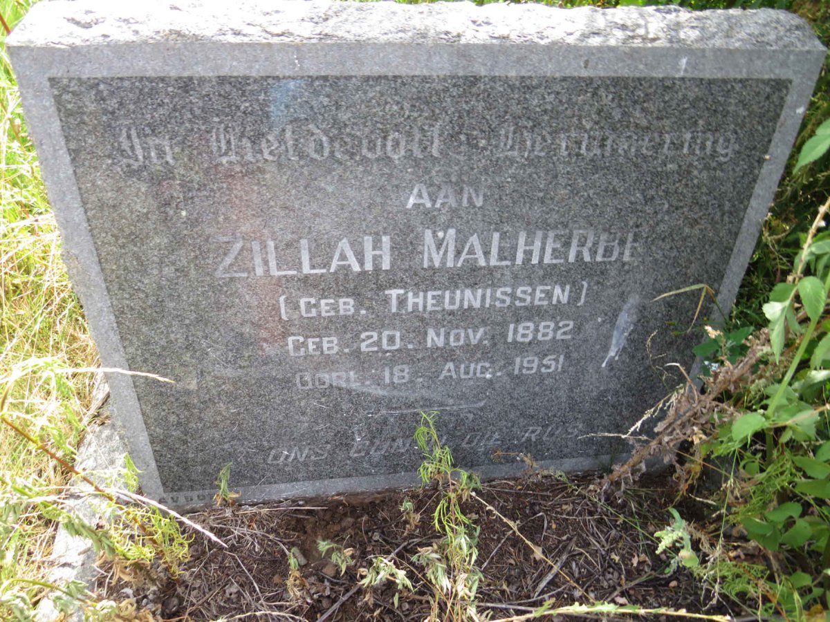 MALHERBE Zillah nee THEUNISSEN 1882-1951