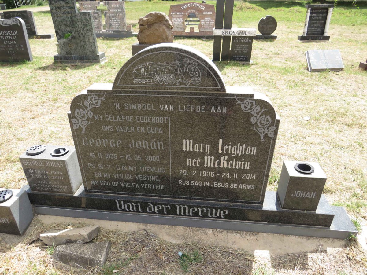 MERWE George Johan, van der 1935-2000 & Mary Leighton MCKELVIN 1936-2014  :: VAN DER MERWE George Johan 1964-2007