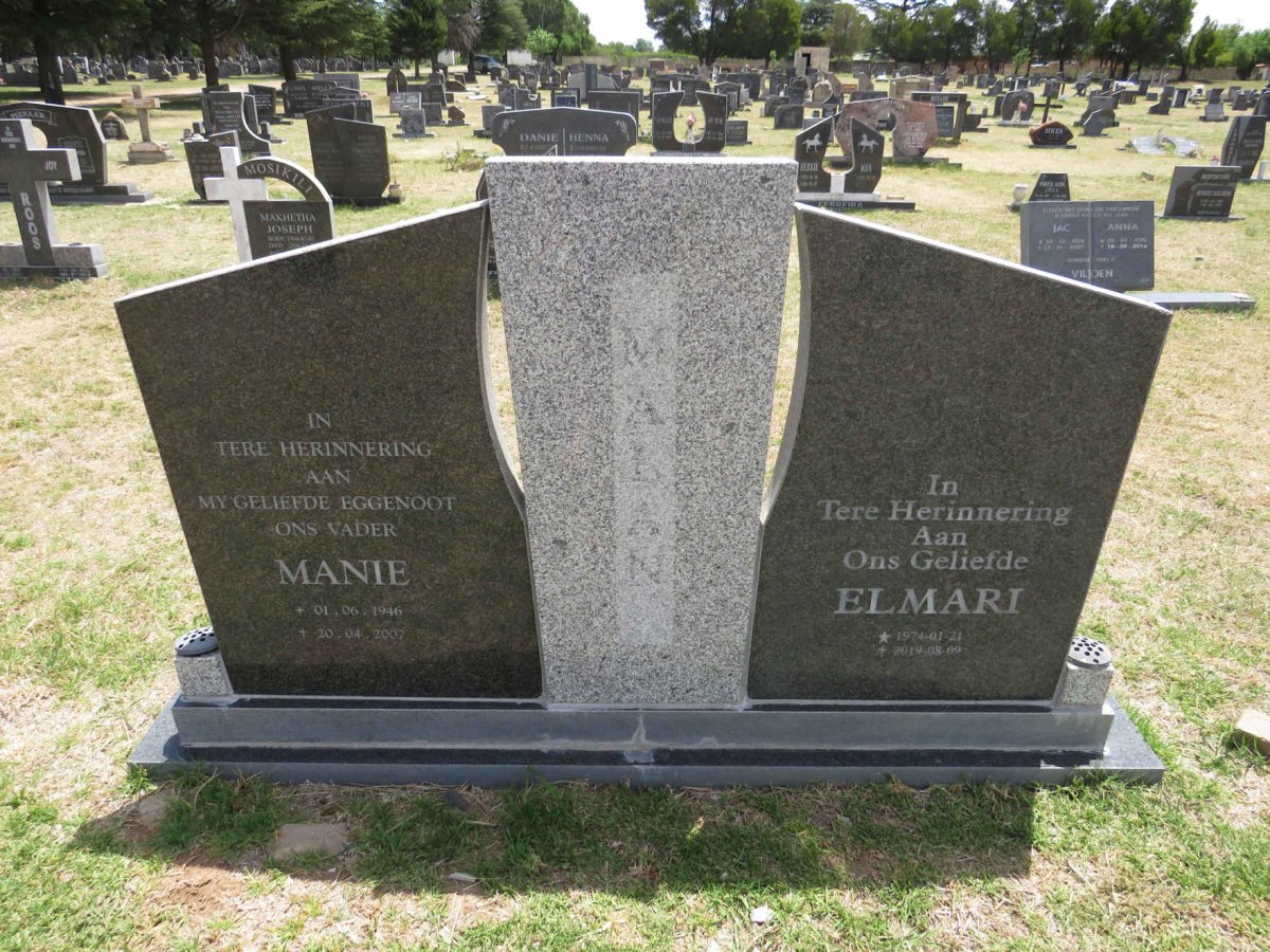 MALAN Manie 1946-2007 :: MALAN Elmari 1974-2019