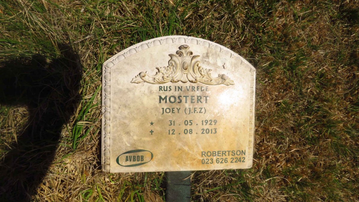 MOSTERT J.F.Z. 1929-2013 