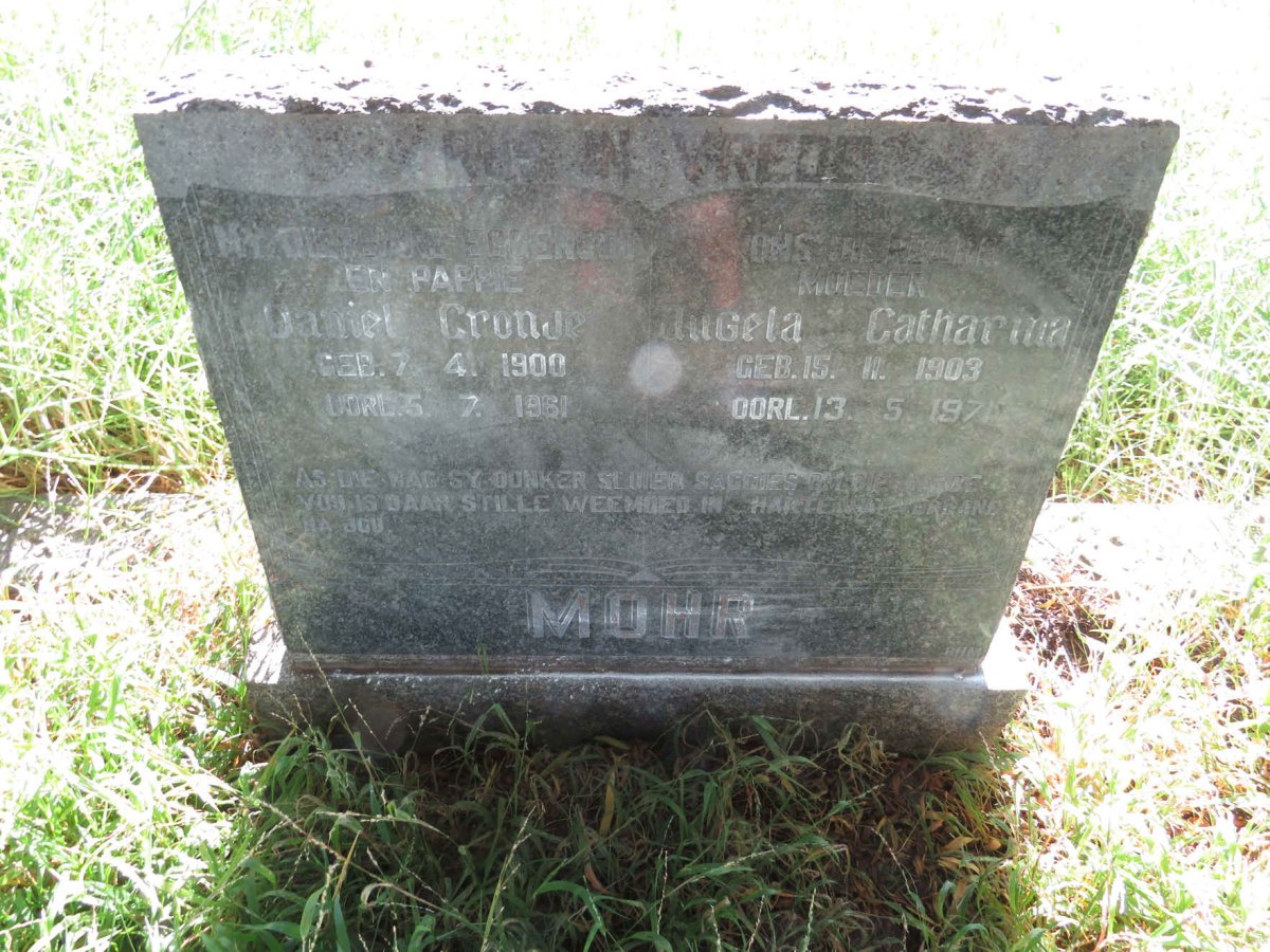 MOHR Daniel Cronje 1900-1961 & Angela Catharina 1903-1971