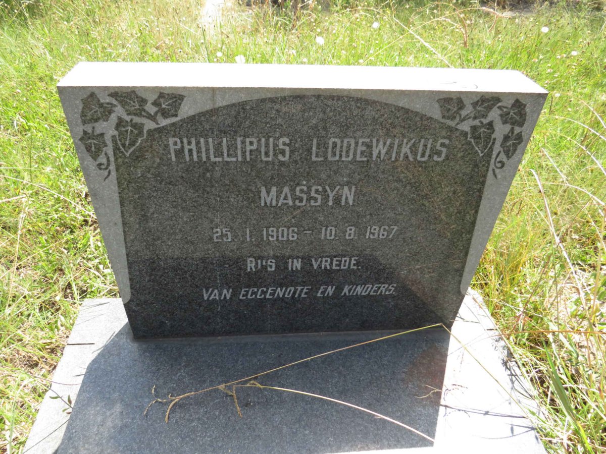 MASSYN Phillipus Lodewikus 1906-1967