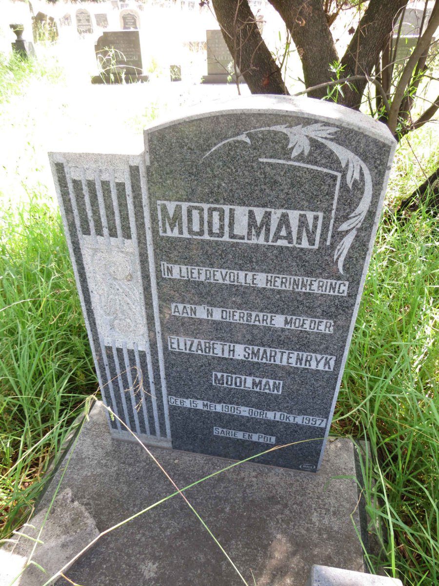 MOOLMAN Elizabeth Smartenryk 1905-1997