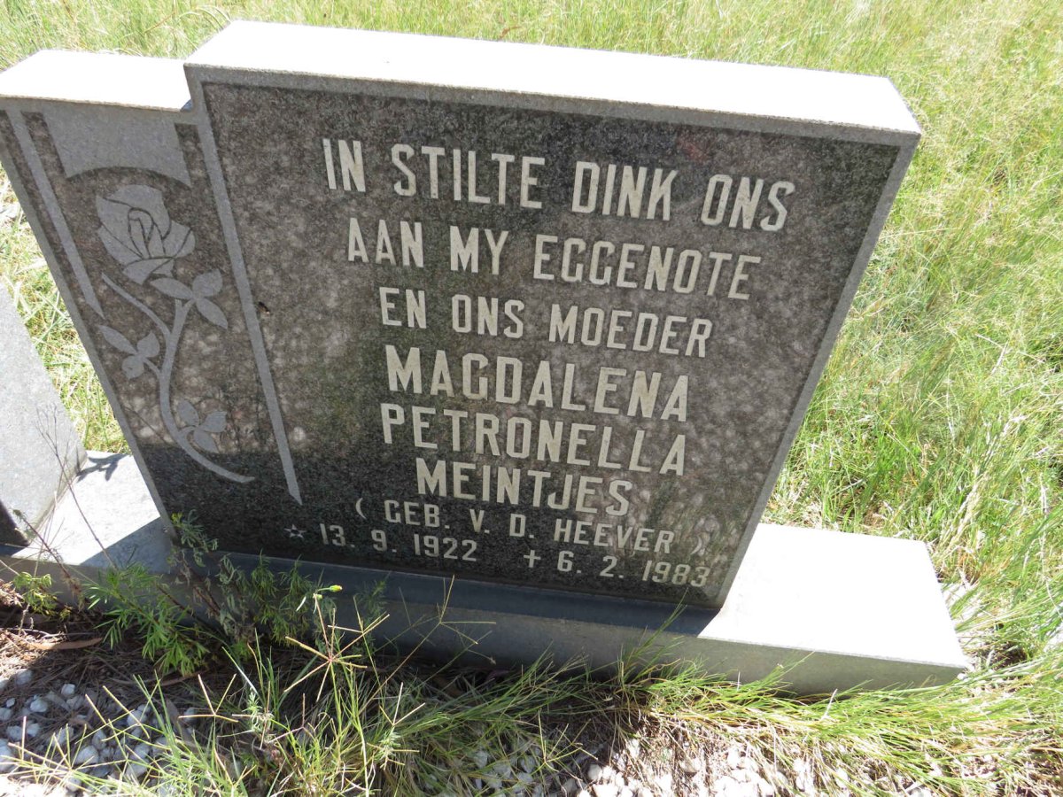 MEINTJES Magdalena Petronella nee V.D. HEEVER 1922-1983