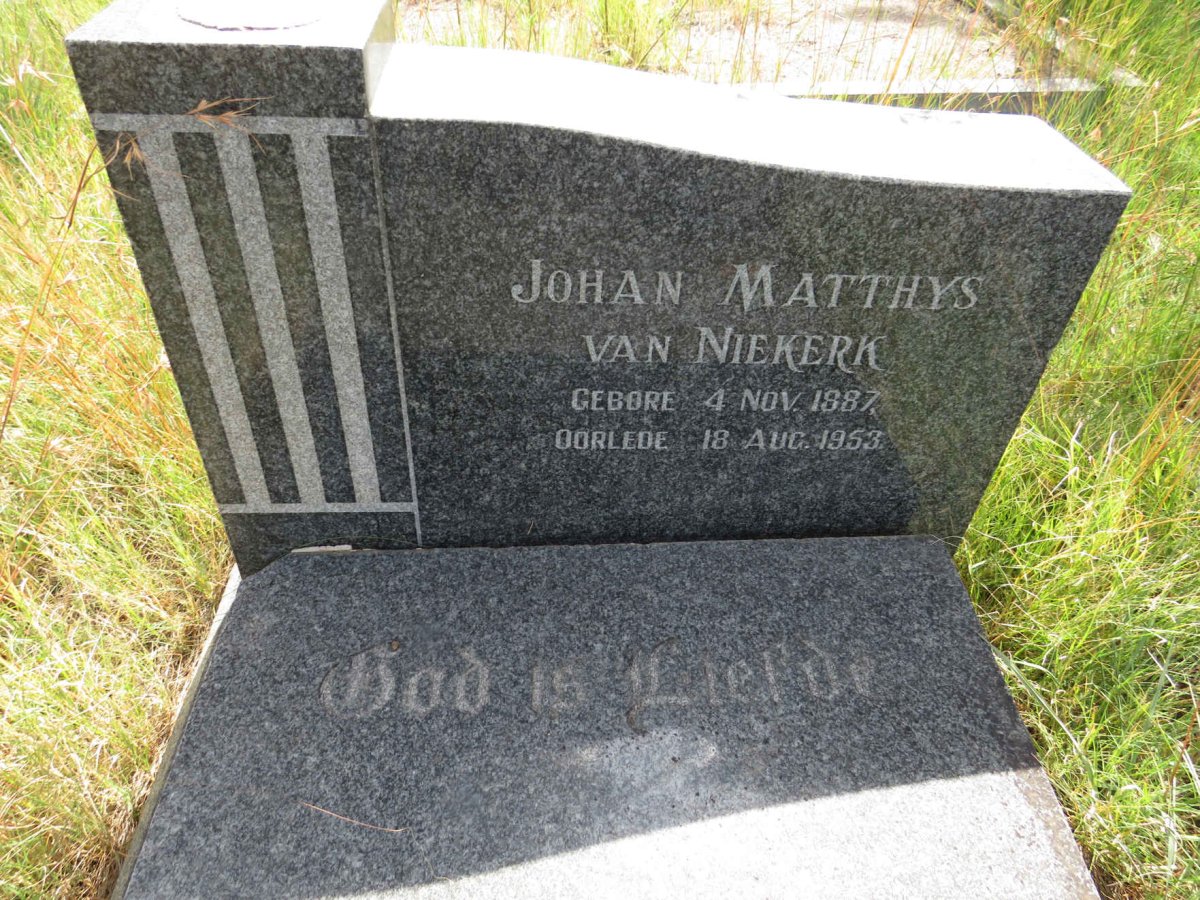 NIEKERK Johan Matthys, van 1887-1953 