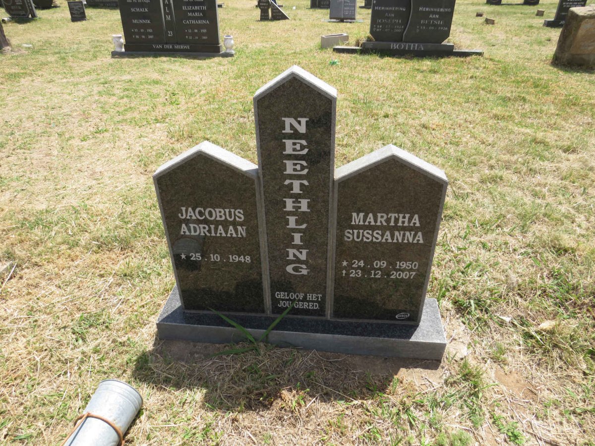 NEETHLING Jacobus Adriaan 1948- & Martha Sussanna 1950-2007