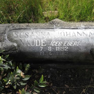 NAUDE Susanna Johanna nee EBERSOHN 1892-1983