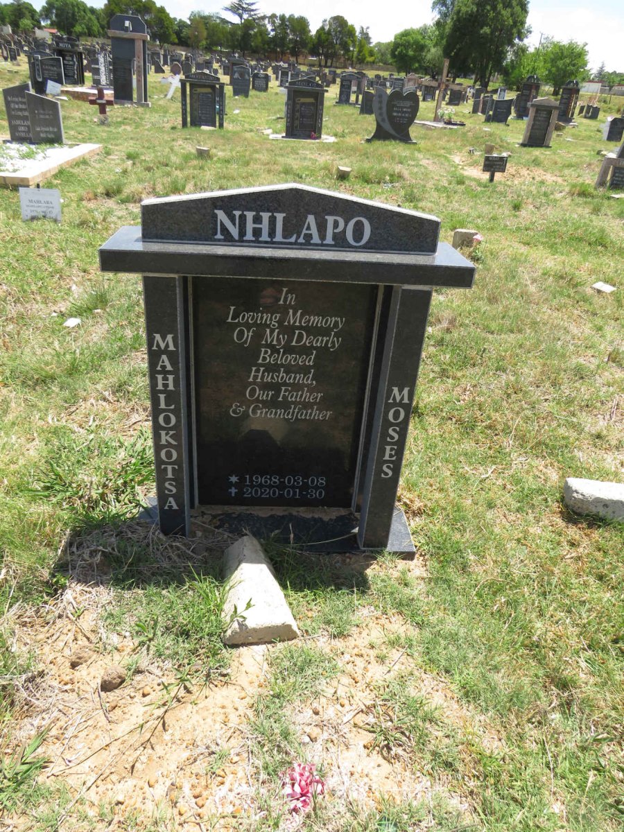 NHLAPO Mahlokotsa Moses 1968-2020
