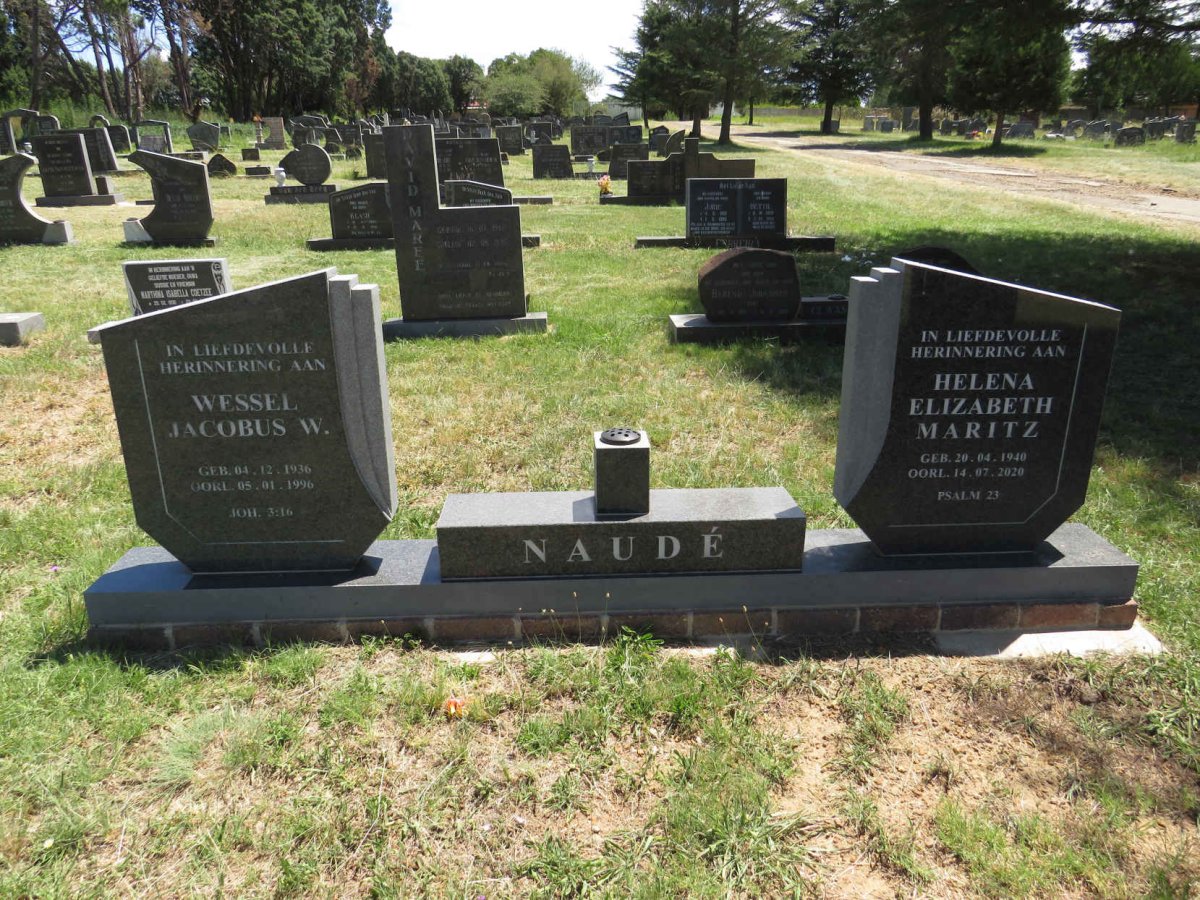 NAUDE Wessel Jacobus W. 1936-1996 & Helena Elizabeth Maritz 1940-2020