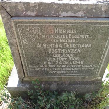 OOSTHUYZEN Albertha Christiana nee ROUX 1906-1946