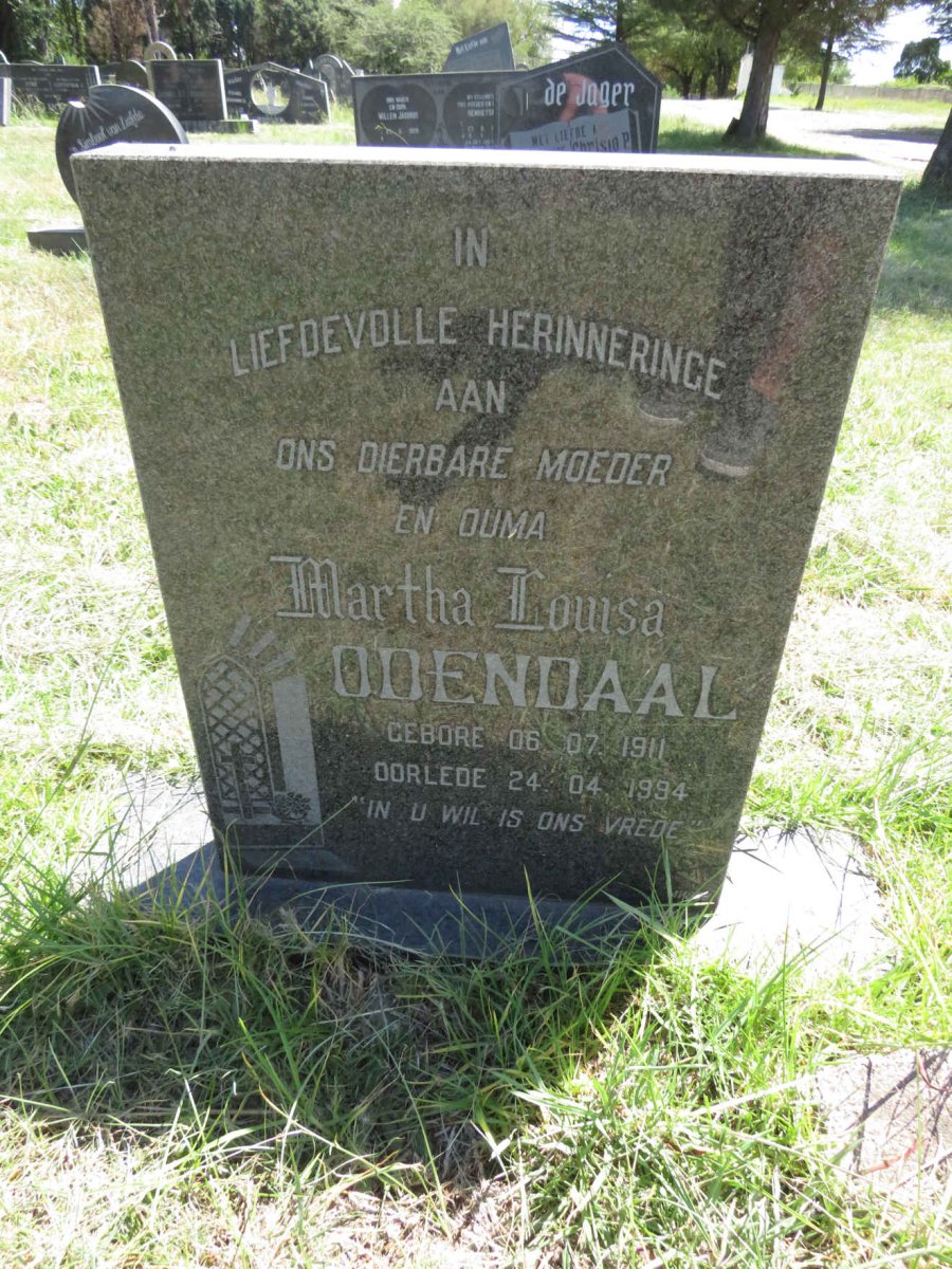ODENDAAL Martha Louisa 1911-1994