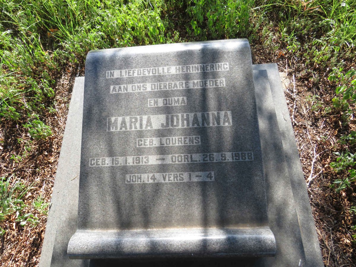 OOSTHUIZEN Maria Johanna nee LOURENS 1913-1988 _2