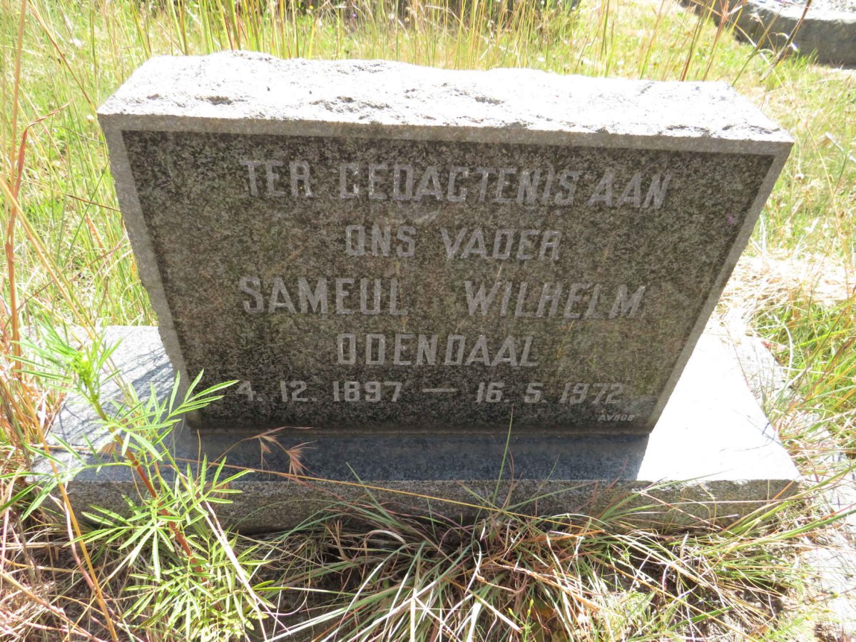ODENDAAL Sameul Wilhelm 1897-1972