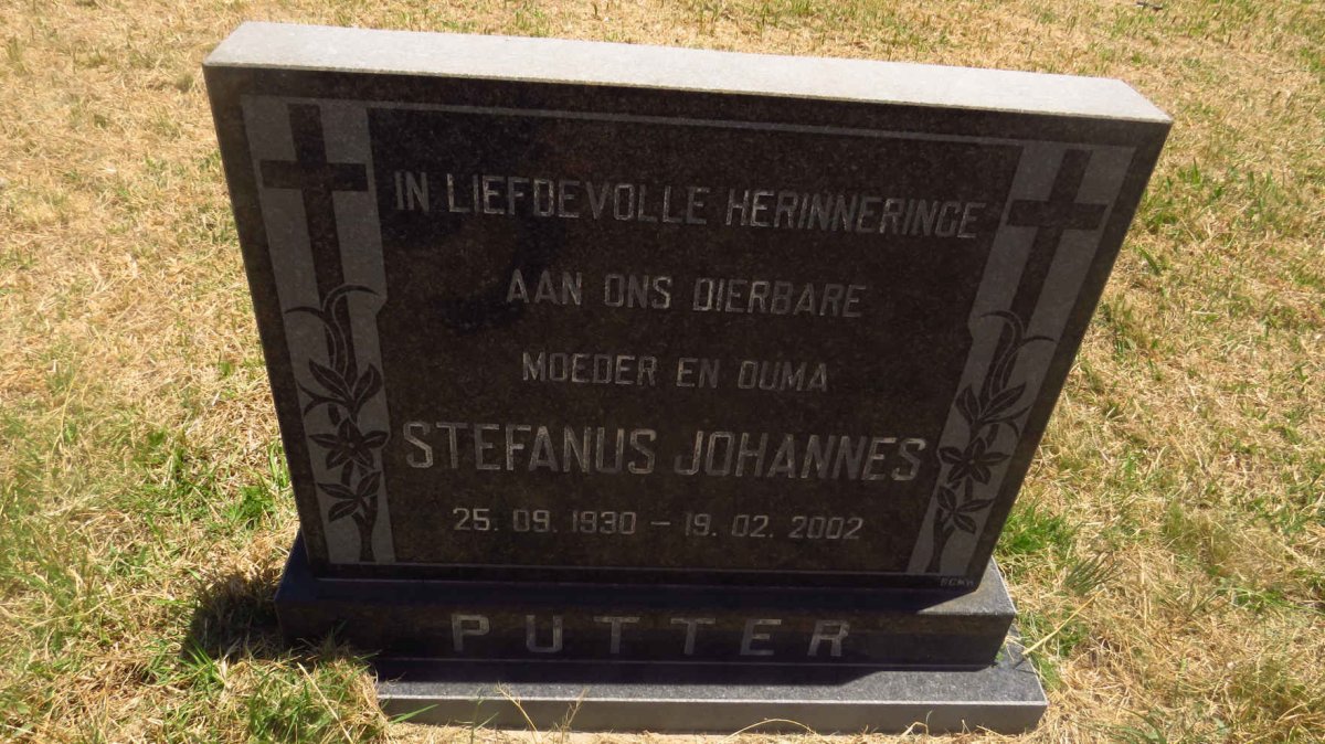 PUTTER Stefanus Johannes 1930-2002