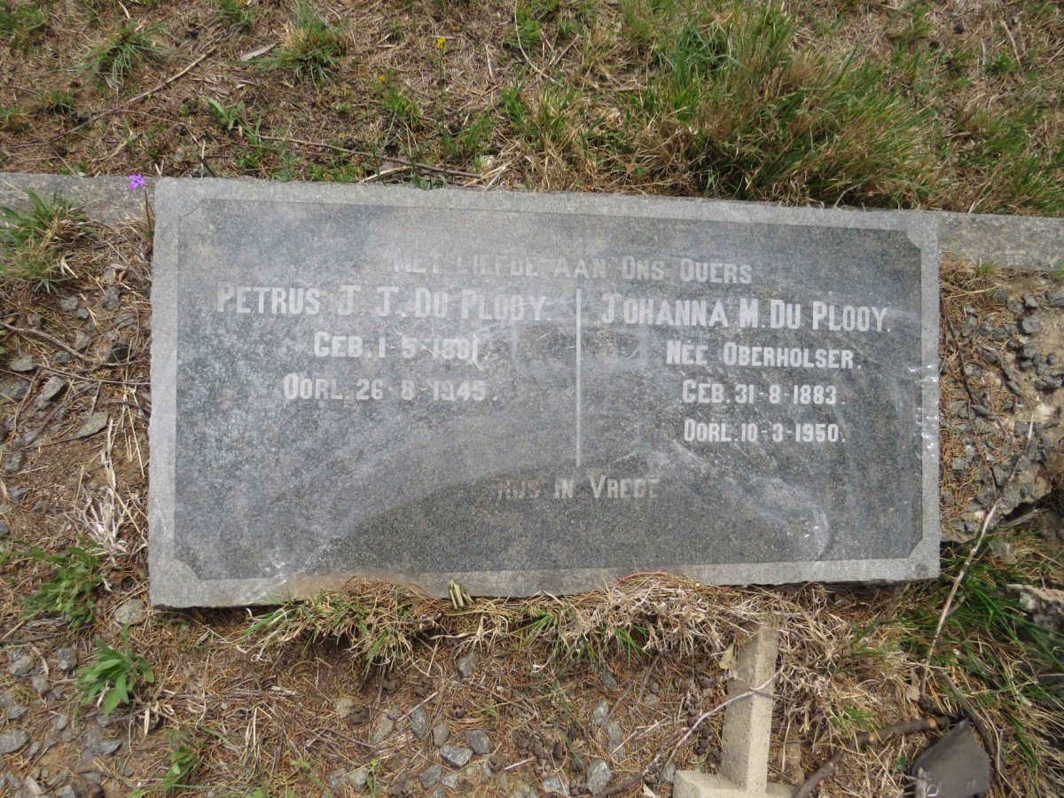 PLOOY Petrus J.J., du 1881-1945 & Johanna M. OBERHOLSER 1883-1950