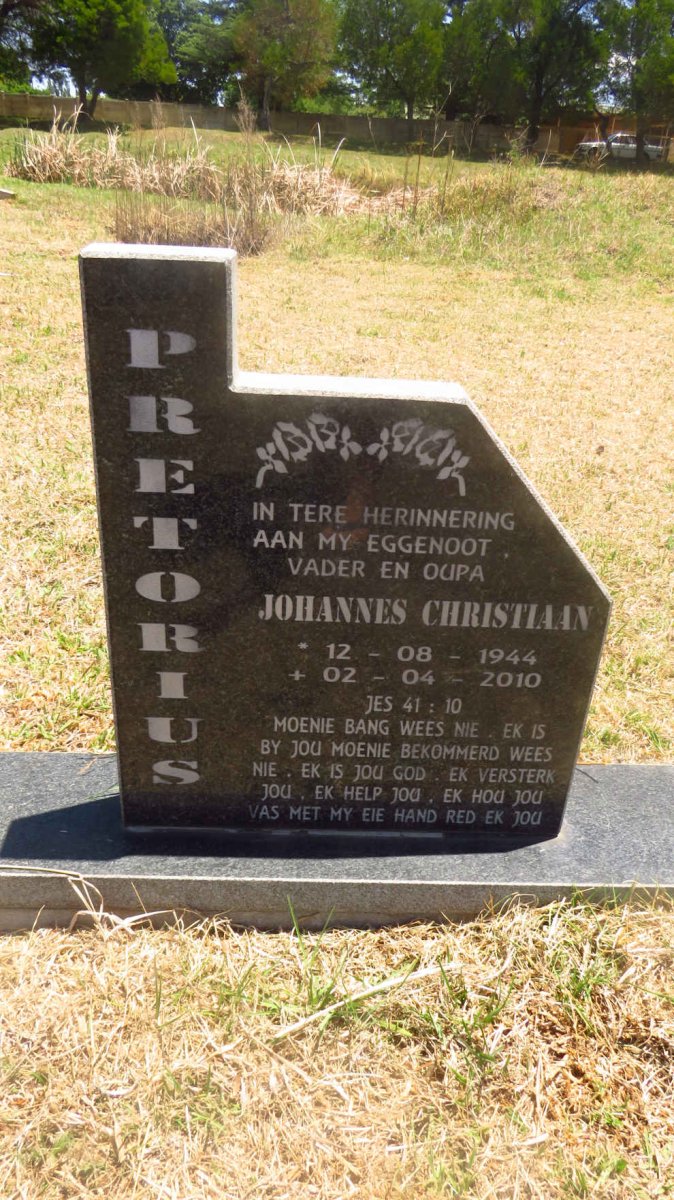 PRETORIUS Johannes Christiaan 1944-2010