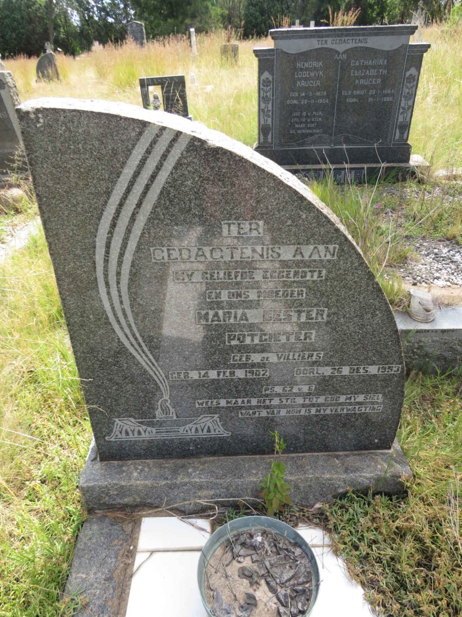 POTGIETER Maria Bester nee DE VILLIERS 1902-1953
